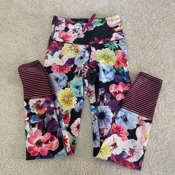 Old navy active floral stripe pants size S - Picture 1 of 11